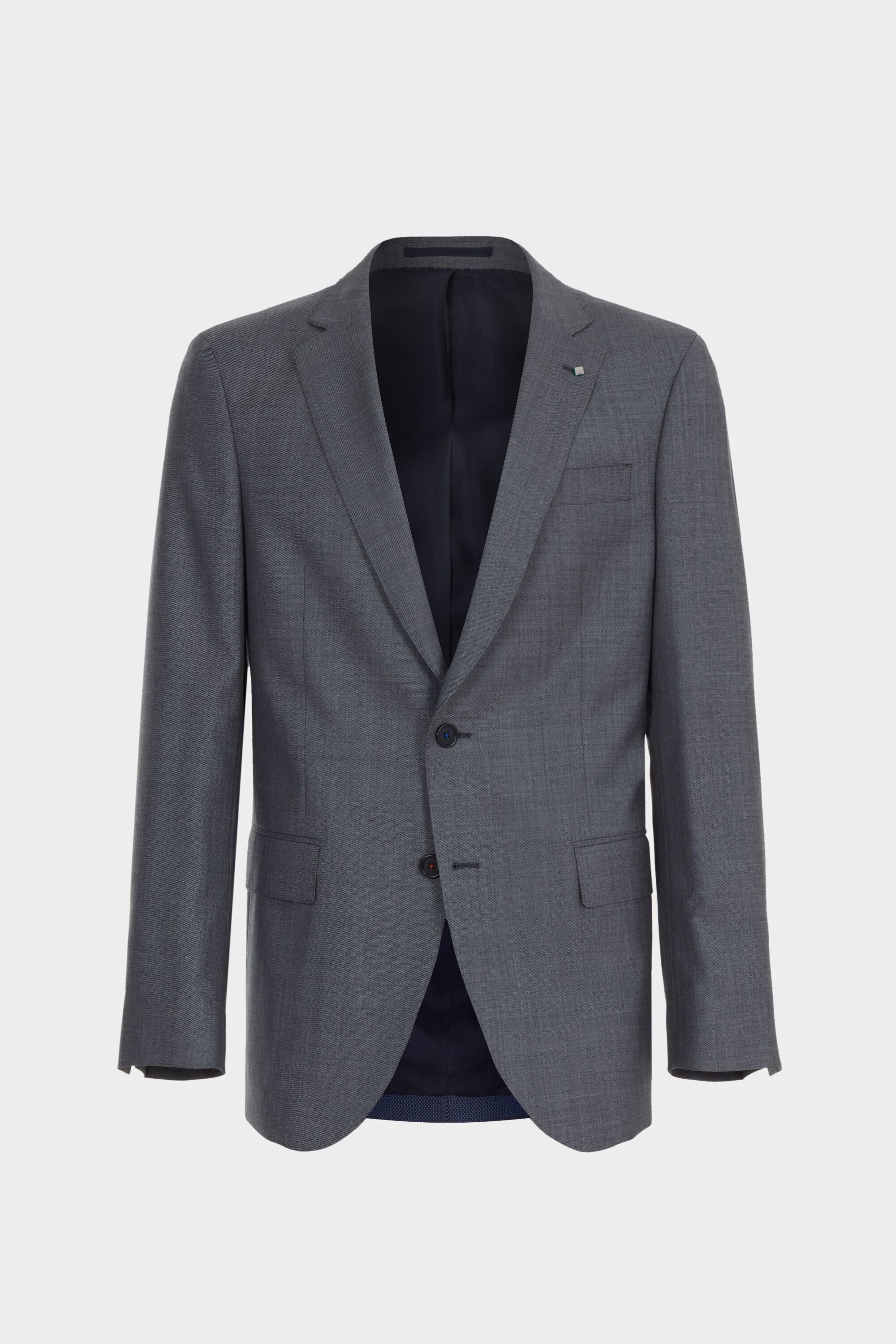 Zig-zag woven wool classic fit suit jacket gray - Purificacion