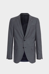 Zig-zag woven wool classic fit suit jacket
