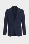 Cotton textured knit relaxed fit blazer