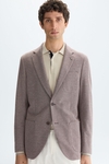 Cotton textured knit relaxed fit blazer