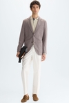 Cotton textured knit relaxed fit blazer