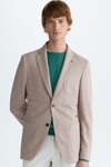 Cotton textured knit relaxed fit blazer