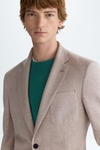 Cotton textured knit relaxed fit blazer