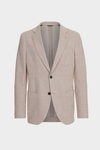 Cotton textured knit relaxed fit blazer