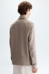 Zig-zag textured linen cotton overshirt