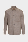 Zig-zag textured linen cotton overshirt