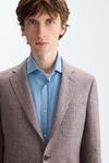 Linen houndstooth relaxed fit blazer