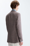 Linen houndstooth relaxed fit blazer