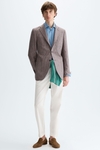 Linen houndstooth relaxed fit blazer