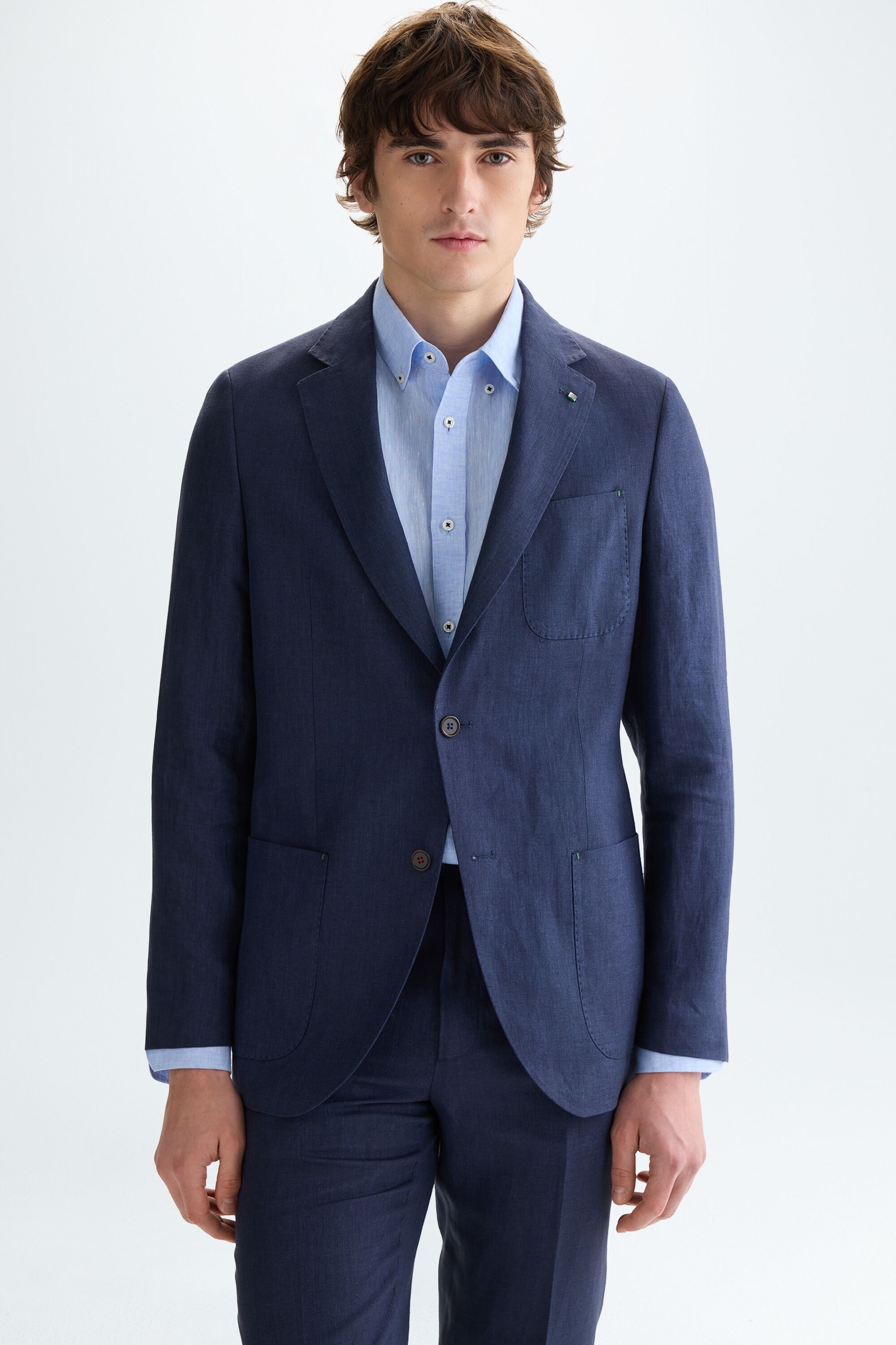 Linen relaxed fit suit jacket