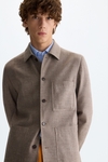 Cotton false plain overshirt