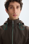 Hooded technical nylon jacket