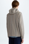 Hooded chequered technical jacket