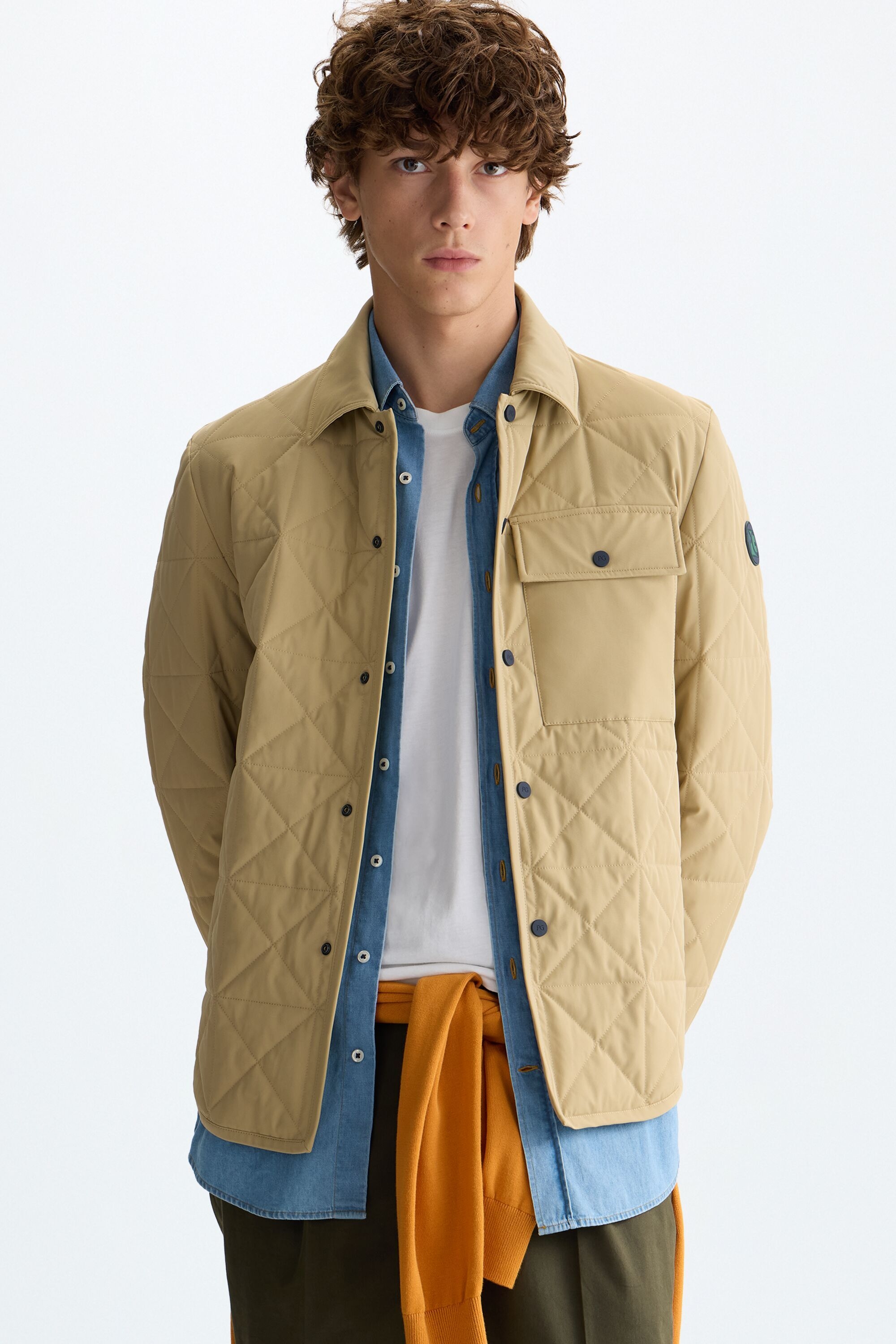 Origami quilted nylon overshirt