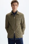 Chequered technical cotton jacket