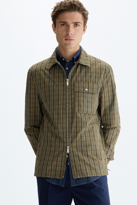 CHEQUERED TECHNICAL COTTON JACKET
