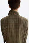 Chequered technical cotton jacket