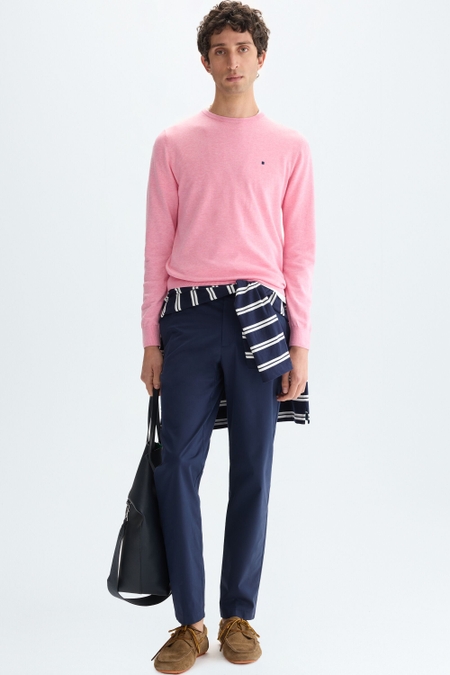 COTTON TWILL REGULAR FIT LIGHT CHINO TROUSERS