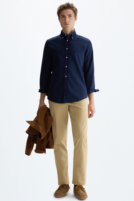 PANTALÓN CHINO LIGERO REGULAR FIT SARGA ALGODÓN