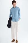 Cotton twill relaxed fit trousers