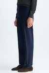 Textured wool classic fit suit trousers