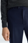 Textured wool classic fit suit trousers
