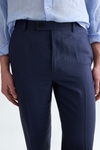Linen classic fit suit trousers
