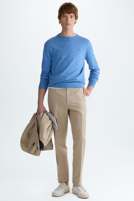 PANTALÓN DE TRAJE CLASSIC FIT SARGA ALGODÓN LINO