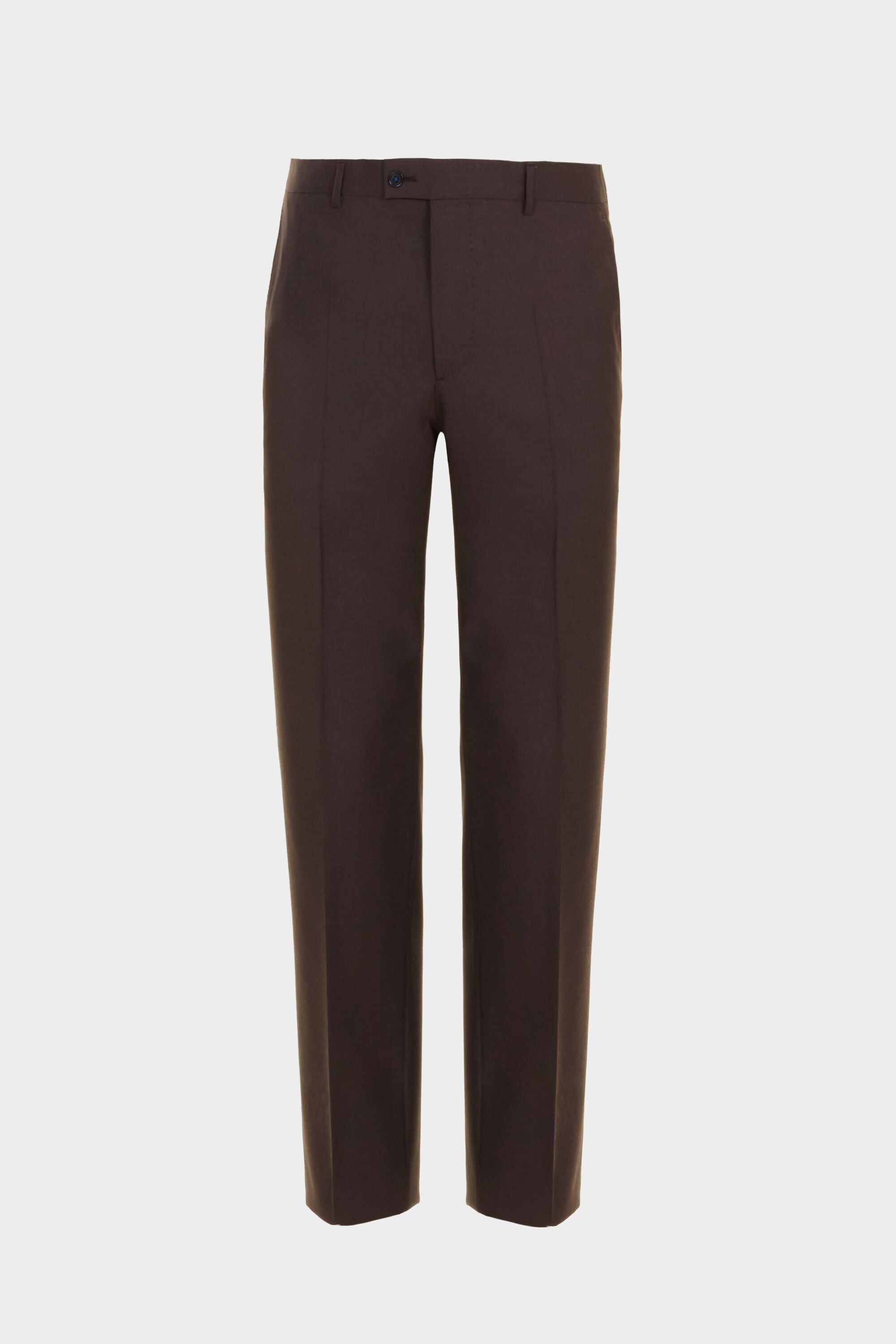 Tropical wool classic fit suit trousers brown - Purificacion