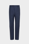 Wool fil-a-fil weave classic fit suit trousers