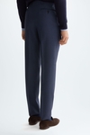 Wool bird's eye weave classic fit suit trousers