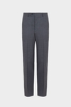 Wool micro zig-zag weave classic fit suit trousers