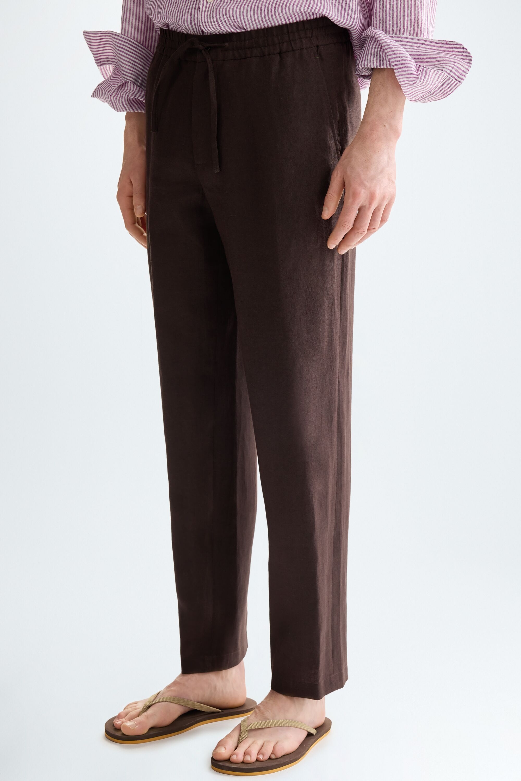 Linen relaxed fit trousers