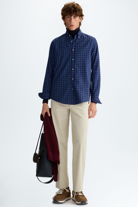 COTTON TWILL RELAXED FIT CHINO TROUSERS