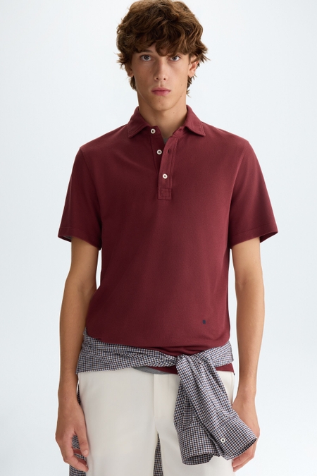 SPREAD COLLAR PIQUÉ POLO SHIRT