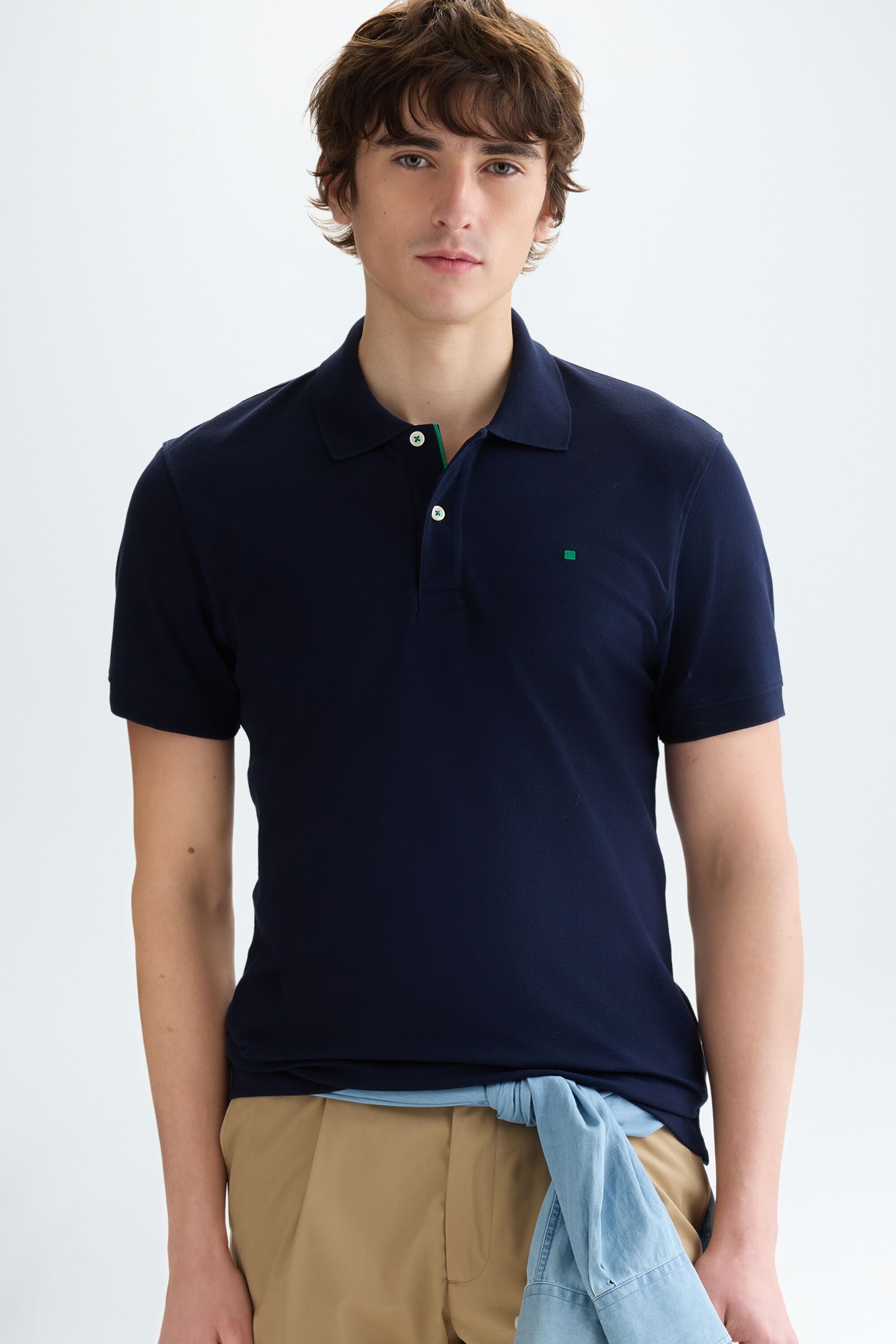 Piqué slim fit polo shirt