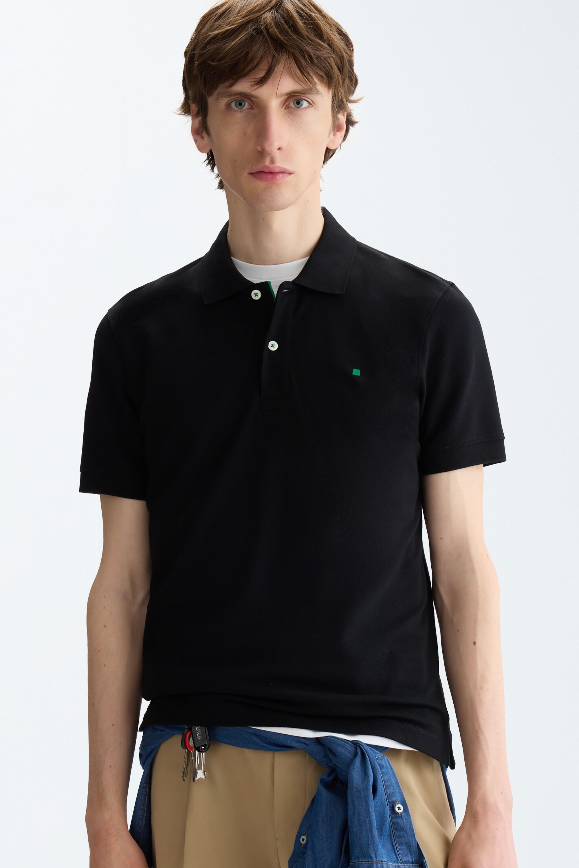 Piqué slim fit polo shirt