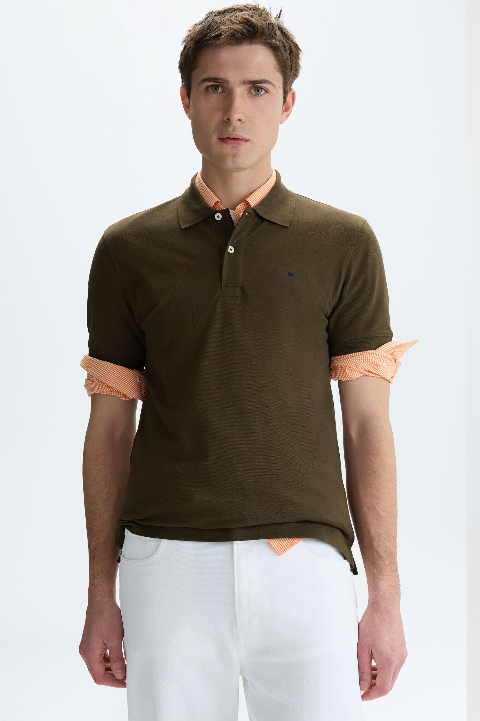 Piqué slim fit polo shirt