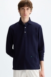 Long-sleeved jacquard polo shirt