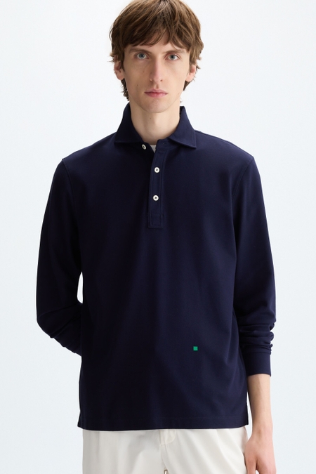 LONG-SLEEVED JACQUARD POLO SHIRT