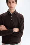 Long-sleeved jacquard polo shirt