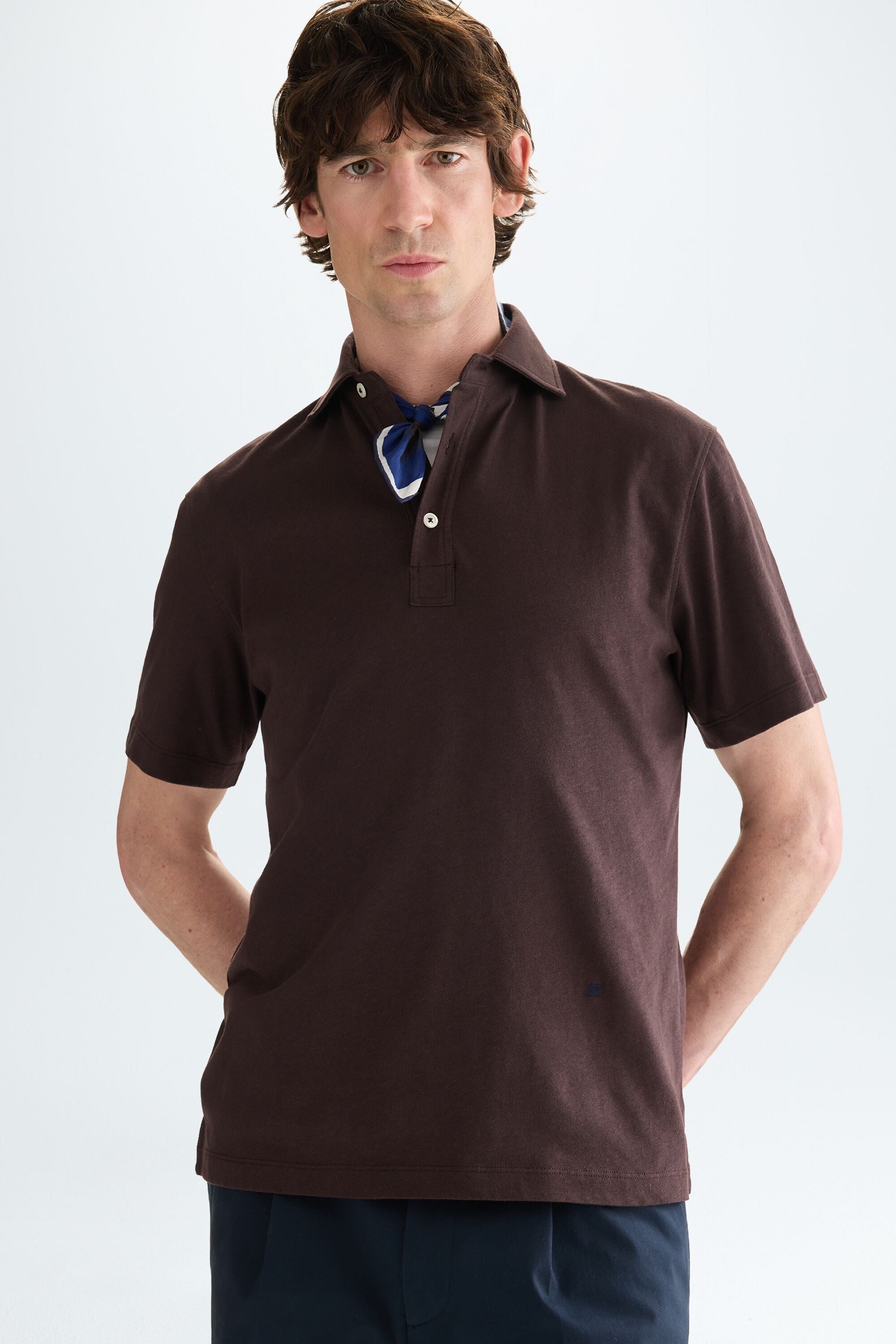 Jersey polo shirt brown - Purificacion Garcia United States