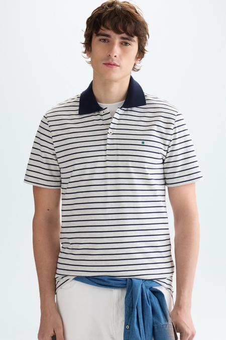 STRIPED JERSEY POLO SHIRT