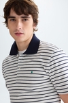 Striped jersey polo shirt