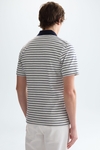 Striped jersey polo shirt