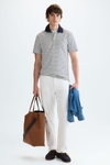 Striped jersey polo shirt