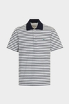 Striped jersey polo shirt