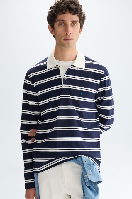LONG-SLEEVED JERSEY POLO SHIRT