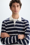 Long-sleeved jersey polo shirt
