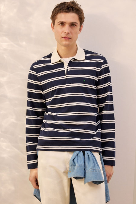 LONG-SLEEVED JERSEY POLO SHIRT